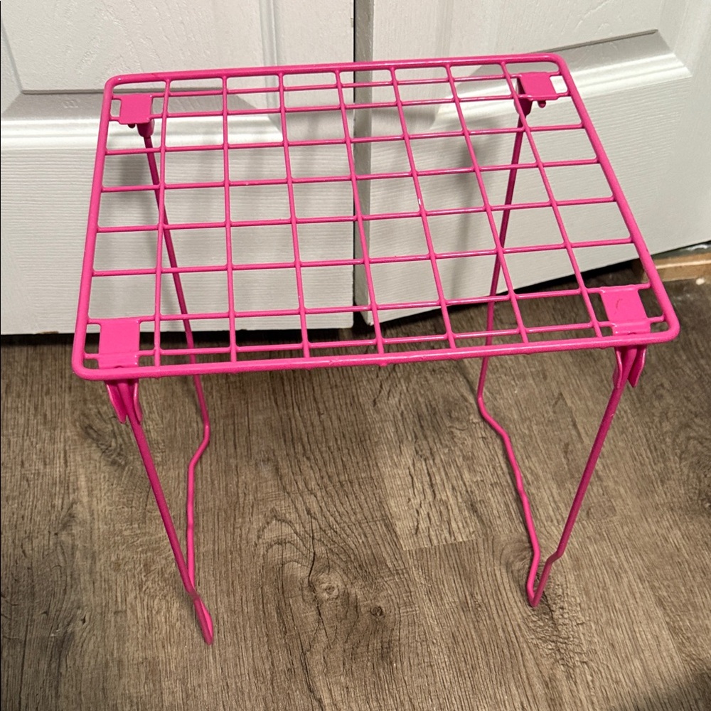 Pink Wire Grid Table
